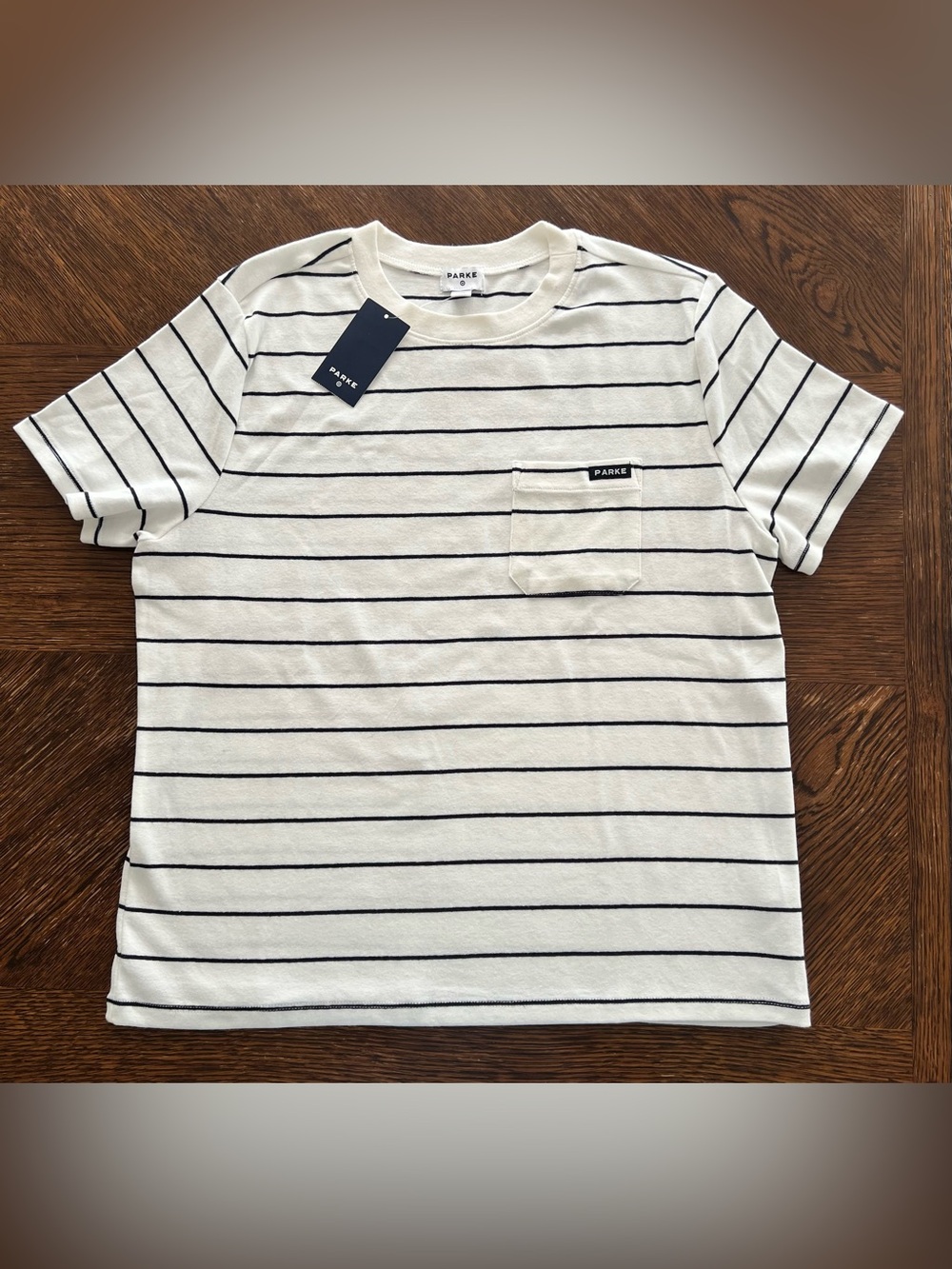 Parke xTarget Striped Crewneck Pocket Tee - White/Navy